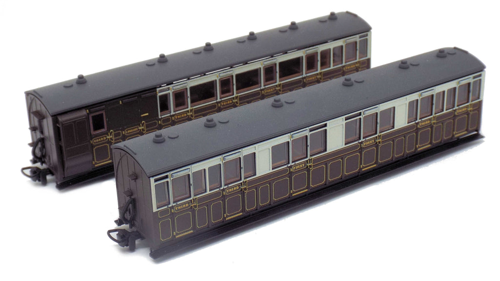 Brake-End Bogie Carriage - Brown and Cream